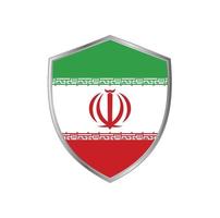 drapeau de l'iran avec cadre en argent vecteur