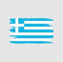 drapeau de la grèce avec style pinceau vecteur