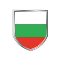 drapeau de la bulgarie avec cadre en métal vecteur