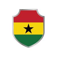 drapeau du ghana avec cadre en métal vecteur
