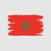 drapeau du maroc avec style pinceau vecteur