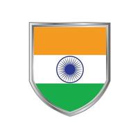 drapeau de l'inde avec cadre en métal vecteur
