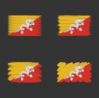 drapeau de collection du bhoutan vecteur