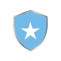 drapeau de la somalie avec cadre en argent vecteur