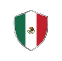 drapeau du mexique avec cadre en argent vecteur