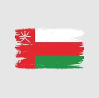 drapeau d'oman avec style pinceau vecteur