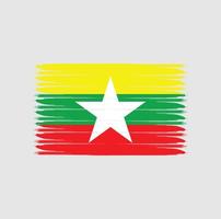 drapeau du myanmar avec style grunge vecteur