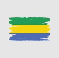 drapeau du gabon avec style pinceau vecteur