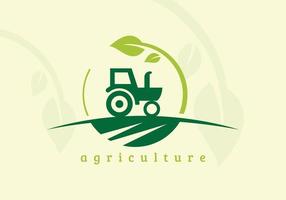 logo de tracteur ou logo de ferme, adapté à toute entreprise liée aux industries agricoles. vecteur