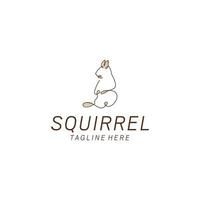 écureuil, dessin d'art de logo de style d'une ligne. logo d'écureuil monoligne. style simple et moderne. écureuil en ligne continue vecteur