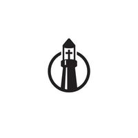conception de logo ou d'icône de tour d'église vecteur