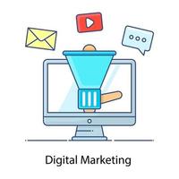 icône de marketing numérique marketing en ligne vecteur