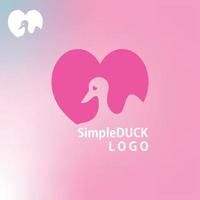 logo de canard simple, silhouette d'illustrations vectorielles de canard rose vecteur