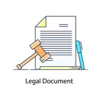 document juridique, papier judiciaire à plat vecteur