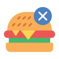 cross over burger, pas d'icône plate burger vecteur