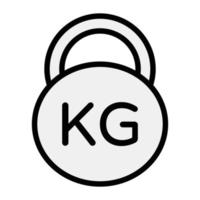 équipement d'haltérophilie, icône plate kettlebell vecteur