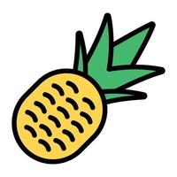 conception d'icône à la mode d'ananas, aliments nutritifs vecteur