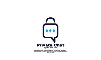 vecteur de message de logo de chat privé abstrait