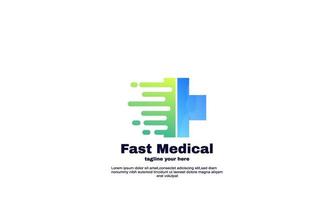 conception de modèle de logo médical rapide de vecteur