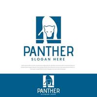 panthère jaguar léopard puma lion silhouette logo design vecteur