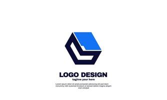 abstrait bleu marine couleur inspiration entreprise moderne vecteur de conception de logo d'entreprise