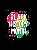 conception de t-shirt du mois de l'histoire noire. conception de t-shirt typographie citations du mois de l'histoire noire vecteur