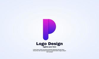 illustration vectorielle marque initiale p modèle de conception de logo coloré vecteur