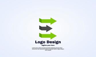 flèche abstraite inital e conception de logo fléchettes vecteur de fléchettes
