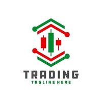 logo graphique de trading numérique vecteur