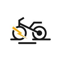 logo de la technologie du vélo électrique vecteur