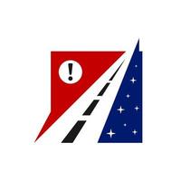 création de logo d'emblème d'autoroute vecteur