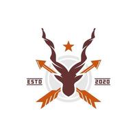 logo vintage de chasseur de cerfs vecteur