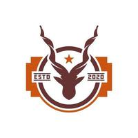 logo vintage de chasseur de cerfs vecteur