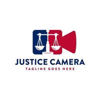 logo d'illustration de caméra de loi de justice vecteur