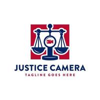 logo d'illustration de caméra de loi de justice vecteur