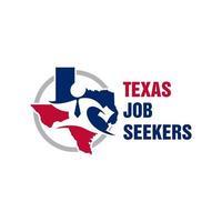 logo d'illustration de recherche d'emploi au texas vecteur