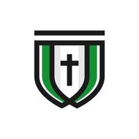 logo de bouclier religieux catholique vecteur