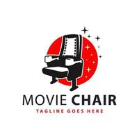 création de logo d'illustration de chaise de film vecteur