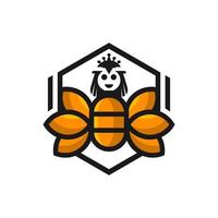 création de logo illustration reine des abeilles vecteur