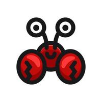 illustration vectorielle de caractère animal, dessin animé mignon crabe rouge vecteur