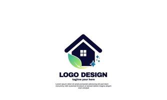 stock abstrait maison propre logo conceptions modèle nature feuille vecteur