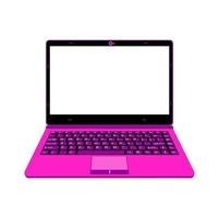 illustration vectorielle d'ordinateur portable réaliste en couleur rose et violet vecteur