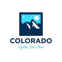 logo d'illustration de paysages de montagne du colorado vecteur