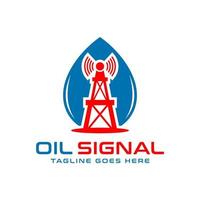 logo dillustration de signal de mine de pétrole vecteur