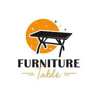 table et chaise meubles illustration logo vecteur