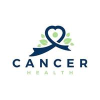 logo d'illustration de traitement contre le cancer naturel vecteur