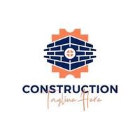 logo d'illustration d'inspiration de construction de briques
