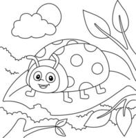 coloriage de coccinelle pour les enfants vecteur