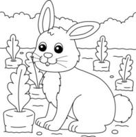 coloriage de lapin pour les enfants vecteur
