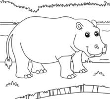 hippopotame coloriage pour les enfants vecteur